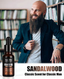 4 Pack Beard Oil Set Leave in Conditioner, Cedarwood, Sandalwood, Sage, Sweet Orange for Men Mustaches Growth, Soften, Moisturizing, Strength, Stocking Stuffers Gifts for Him Man Dad Father Boyfriend ISNER MILE