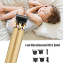 Hair Clippers for Men, Electric Pro Li Outliner Grooming Rechargeable Cordless Close Cutting T-Blade Trimmer for Men 1.5/3/6/9 mm Baldheaded Hair Clippers Zero Gapped Detail Beard Shaver (Gold) GOODAN