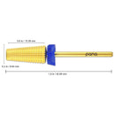 PANA Nail Carbide 5 in 1 Bit - Two Way Rotate use for Both Left and Right Handed - Fast remove Acrylic or Hard Gel - 3/32" Shank - Manicure, Nail Art, Drill Machine (Medium - M, Gold) PANA