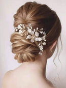 Yean Flower Bride Wedding Hair Comb Silver Leaf Bridal Hair Piece Crystal Hair Accessories for Women and Girls Yean