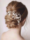 Yean Flower Bride Wedding Hair Comb Silver Leaf Bridal Hair Piece Crystal Hair Accessories for Women and Girls Yean