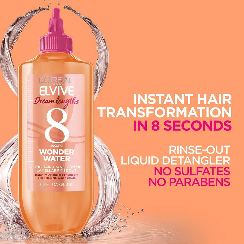 L'Oreal Paris Elvive Dream Lengths 8 Second Wonder Water Detangling Lamellar Rinse Out, 6.8 Ounce L'Oreal Paris