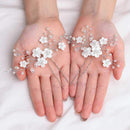 Asooll Bride Wedding Hair Pin Silver Flower Bridal Head Clip Rhinestone Crystal Headpiece for Women and Girls Asooll