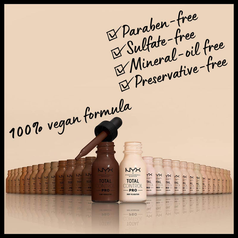 NYX PROFESSIONAL MAKEUP Total Control Pro Drop Foundation, Skin-True Buildable Coverage - Nude NYX PROFESSIONAL MAKEUP Store