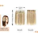 Invisible Clip in Mini Hair Extensions Human Hair Seamless Hairpin Hair Pad Short Straight Hairpieces One Piece Wiglet Hair Filler for Adding Hair Volume 4 Inch Ash Blonde mix Bleach Blonde MY-LADY