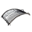 Beaded Banana Hair Clip for Thick Natural Curly Hair - Stretch & Adjust Comfy Damage Free All-Day Hold, Professional Styles Seconds, No Damage, Creases, or Pain (Silver Cord & Bead w/Bead Closure) HairZing
