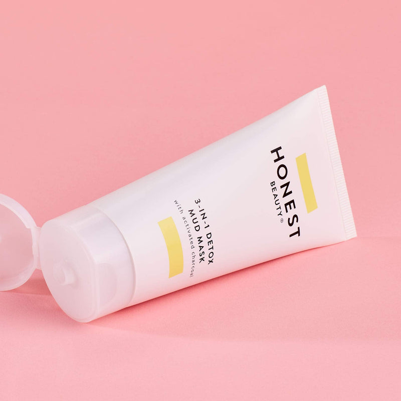 Honest Beauty Prime + Perfect Mask with Superfruits & Shea Butter with 3-in-1 Detox Mud Mask With Activated Charcoal & Jeju Volcanic Ash Honest Beauty