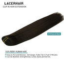 Lacer Hair Extensions Clip in Human Hair Natural Black