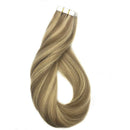GOO GOO 24inch 50g 20pcs Tape in Human Hair Extensions Light Blonde Mixed Golden Blonde Remy Hair Extensions Tape in Straight Hair for Women GOO GOO