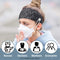Yoga Sports Headband with Button Anti-Strap, Wide Hair Bandana to Protect Ears for Nurses Doctors and Everyone, Vintage Elastic Hair Accessories (Gray) LOBKIN