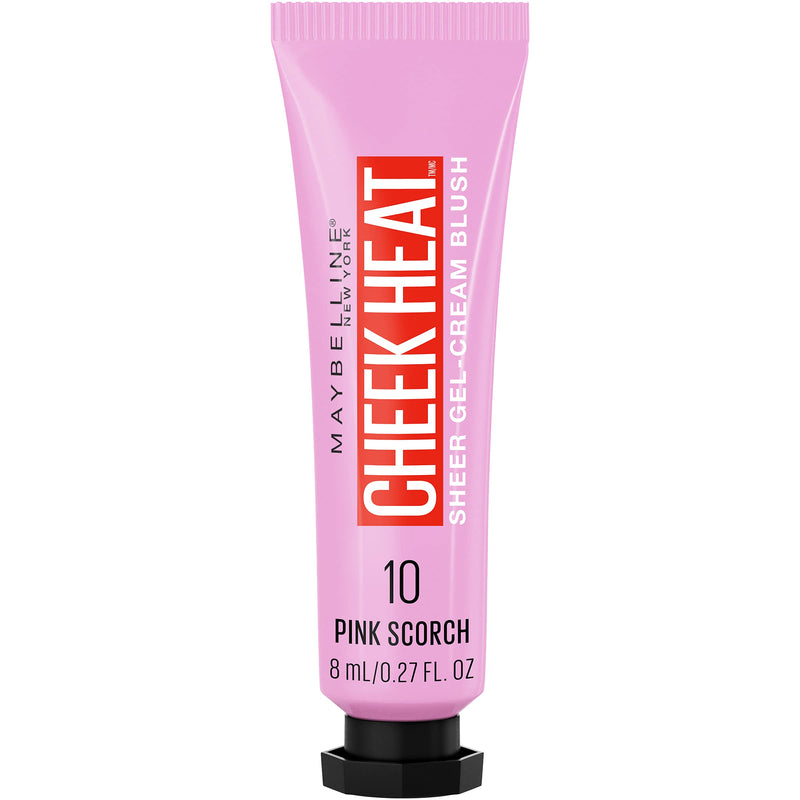 Maybelline Cheek Heat Gel-Cream Blush Makeup, Lightweight, Breathable Feel, Sheer Flush Of Color, Natural-Looking, Dewy Finish, Oil-Free, Pink Scorch, 0.27 Fl Oz Maybelline New York