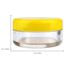 (Quantity: 25 Pieces) Beauticom 5G/5ML Round Clear Jars with YELLOW Lids for Lotion, Creams, Toners, Lip Balms, Makeup Samples Beauticom
