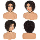 MISSJAY Curly Wigs for Black Women, Brazilian Human Hair Wigs Water Wave None Lace Front Wigs Short Curly Bob Wigs Human Hair(8 Inch, 1B) MISSJAY