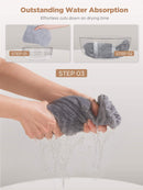 Microfiber Hair Towel,Hicober 3 Packs Hair Turbans for Wet Hair, Drying Hair Wrap Towels for Curly Hair Women Anti Frizz(Purple,Blue,Grey) Hicober