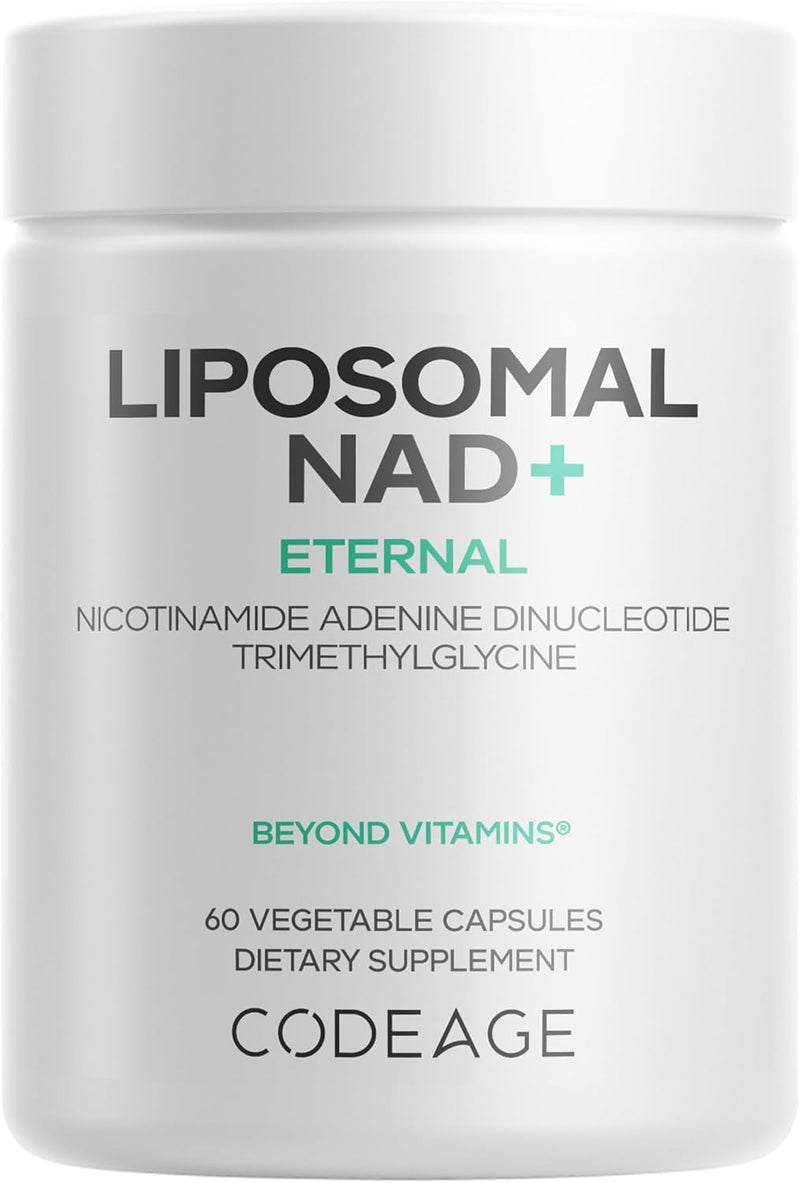 Codeage Liposomal NAD+ Supplement - NAD Nicotinamide Adenine Dinucleotide Coenzyme Pills - 500 mg NAD+ Per Serving & Betaine Anhydrous - Liposomal Delivery - Vegan, Non-GMO, Gluten-Free - 60 Capsules Infinity Warehouse