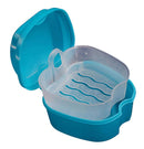 KISEER Denture Bath Case Cup Box Holder Storage Soak Container with Strainer Basket for Travel Cleaning (Light Blue) KISEER