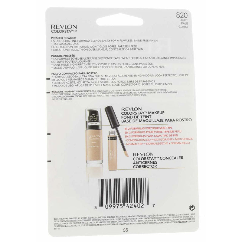 Revlon ColorStay Pressed Powder with SoftFlex, Light 820, 0.3 Ounces (Pack of 2) Infinity Warehouse