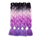 Jumbo Braiding Hair Ombre 24 inch Jumbo Braid Hair Extensions Rainbow Jumbo Box Braids Crochet Hair for Women Kids DIY High Temperature Synthetic Fiber 4 Tones Black+Pink+Rose Red+Purple 6 Bundles Benehair