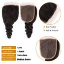Miss CARA Brazilian Hair Loose Wave 3 Bundles with Closure Remy Hair Bundles 100% Unprocessed Virgin Human Hair Extensions Natural Color (28 28 28+20) Miss CARA Store