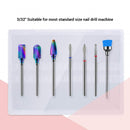MelodySusie Nail Drill Bits Set, 7pcs Carbide Diamond Cuticle Drill Bits 3/32'' for Acrylic Gel Nails File Remove, Manicure Pedicure Nail Prep Tools for Nail Drill E-File, Home Salon Nail Art Supply MelodySusie