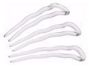 Parcelona French Mystic Crystal Clear Transparent 3 Inch Wavy Set of 3 Celluloid U Shaped Hair Pins for Hair Bun Style for Women and Girls Hair Styling Accessories, Made in France Parcelona