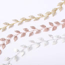 Yean Wedding Headband Gold Leaf Bridal Headpieces for Bridesmaid and Flowergirls (15.7 Inches)(Silver) Yean