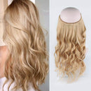Sassina Halo Human Hair Extensions Remy Human Hair Ash Blonde Miracle Wire Extensions Invisible Fish Line Wire Hair Extension One Piece For A Full Head 100g 16inch