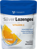 Silver Lozenges with Vitamin C - Premium Nano Silver 60 PPM Colloidal Silver, Organic Honey and Vitamin C Mineral Supplement Drops to Support Immune System, Soothe Cough & Throat - 24 Orange Lozenges Infinity Warehouse