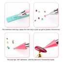 2 Pack Rhinestone Picker Dotting Pen, Dual-Ended Diamond Painting Wax Pencil Gems Crystals Picker Pen Nail Art DIY Decoration Tool with 1PCS Tweezer Yokilly