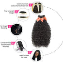 Water Wave Bundles with Closure Brazilian Curly Weave Bundles with Closure Unprocessed Wet and Wavy Bundles with 4x4 Free Part Lace Closure Human Hair Extensions Natural Color(24 26 28 +20) Alimog Store