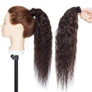 18 Inches Corn Wave Wrap Around Human Hair Ponytail Extensions 100% Remy Human Hair Long Wavy Curly With Comb Clip in One Piece Pony Tail Extensions For Black Women