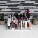 Home Basics 24 Compartment Transparent Plastic Cosmetic Makeup and Nail Polish Storage Organizer Holder for Vanity, Bathroom Counter or Dresser, Clear Home Basics