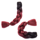 SEGO 24 Inch Ombre Jumbo Braiding Hair Jumbo Braid Hair Extensions African Long Jumbo Braids for Box Braids Crochet Hair High Temperature Synthetic Fiber 2 Tone Colored 1 Bundle Black/Dark Red SEGO