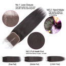 ALLRUN Straight Hair Bundles with Closure Middle Part(10 12 14+10closure) Brazilian Straight Human Hair 3 Bundles with Middle Part Lace Closure Human Hair Extensions Natural Black Color ALLRUN Store