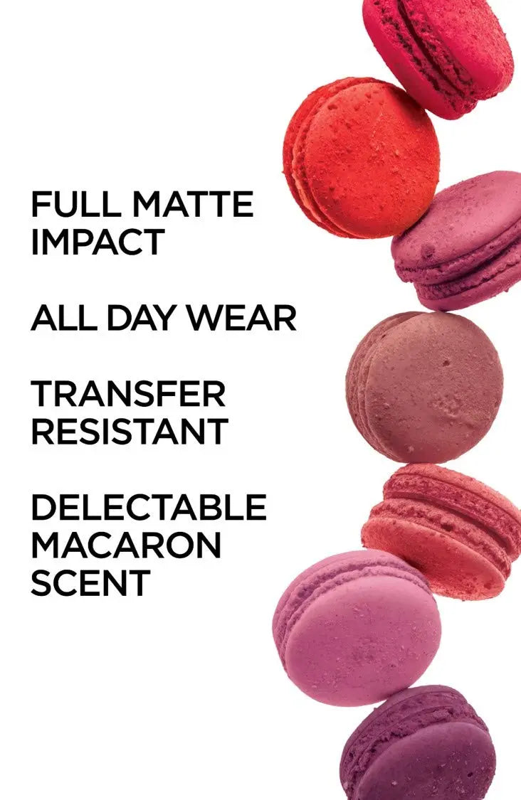 L'Oreal Paris Makeup Infallible Pro Matte Les Macarons Scented Matte Liquid Lipstick, Highly Pigmented, Longwear, Waterproof and Smudge Proof, Dose of Rose, 0.21 fl; oz. L'Oreal Paris