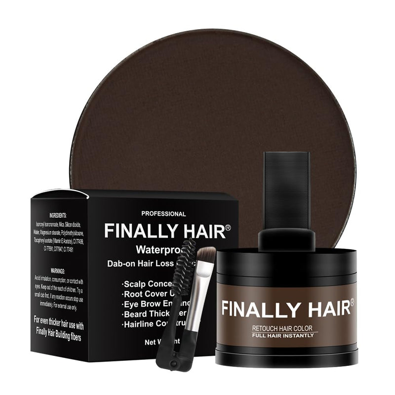 Finally Hair Waterproof Auburn Dab-on Hair Fibers & Hair Loss Concealer, Hairline Creator, Eye Brow Enhancer, and Beard Filler. Dab-on Hair Fiber Cream (Auburn)