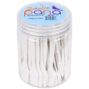 100pcs Pana Brand Cosmetic Make Up Disposable Plastic 2.5" Spatulas Skin Care Facial Cream Mask Spatula (100 Pieces in a Container) (WHITE) PANA