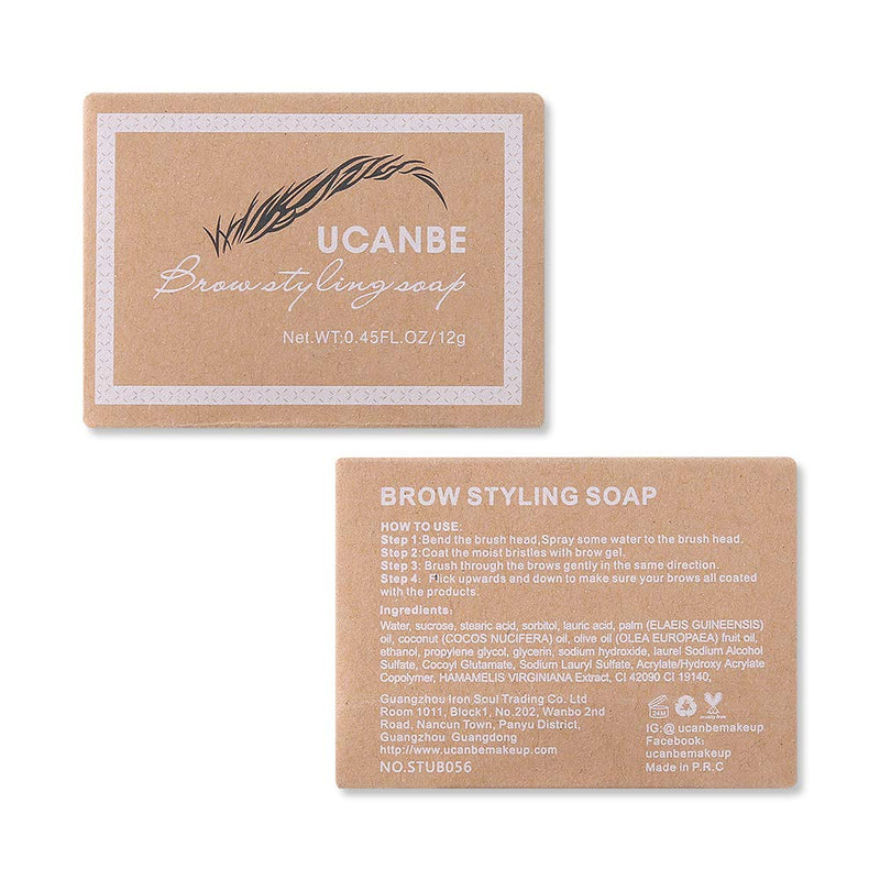 UCANBE 2PCS Eyebrow Soap Kit, Brow Styling Soap for 3D Natural Eye Brow Makeup, Long Lasting Waterproof Smudge Proof Eyebrow Cosmetics UCANBE