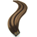 GOO GOO 20pcs 50g Tape in Hair Extensions Human Hair Chocolate Brown to Caramel Blonde Remy Human Hair Extensions Balayage Tape in Real Hair Extensions 22 inch GOO GOO