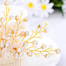 Aukmla Bride Wedding Hair Combs Crystal Hair Piece Flower Hair Accessories Decorative for Women and Girls Aukmla