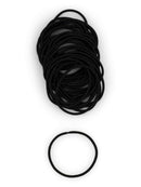 Heliums Black Thin 2mm Hair Elastics, Color Match Hair Ties for Fine Hair, 1.75 Inch Standard Size - 40 Count Heliums