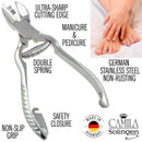 Camila Solingen Large Heavy Duty Toe Nail Clippers for Thick Nails & Large Professional Sapphire Metal Nail File (CS13 +CS19 Nail File) Made in Solingen, Germany camila solingen
