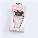 Yalice Square Fake Nails Glossy Short Press on Nails Acrylic Full Cover False Nails for Women and Girls 24Pcs (Nude Pink) Yalice