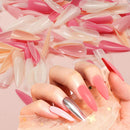 Morovan Coffin Press On Nails Medium Length Neutral Press On Nails Acrylic Press On Nails Short Medium Fake Nails With Glue Short Nails Glue On 240 PCS bulk Acrylic Press On Nails With Nail File Morovan