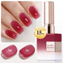 Double Rhythm Translucent Gel Polish Sheer Neutral Natural Light Milky Same Color Same Bottle 15ML Jelly UV Polish Nail Art DIY at Home (Jelly Nude Brown-A1492) Infinity Warehouse