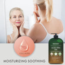 Pure Aloe vera gel - with 100% Fresh & Pure Aloe Infused with Stem Cells, Collagen, Tea Tree Oil - Natural Raw Moisturizer for Face, Skin, Body, Hair. Perfect for Sunburn, Acne, Razor Bumps 16.9 fl oz First Botany