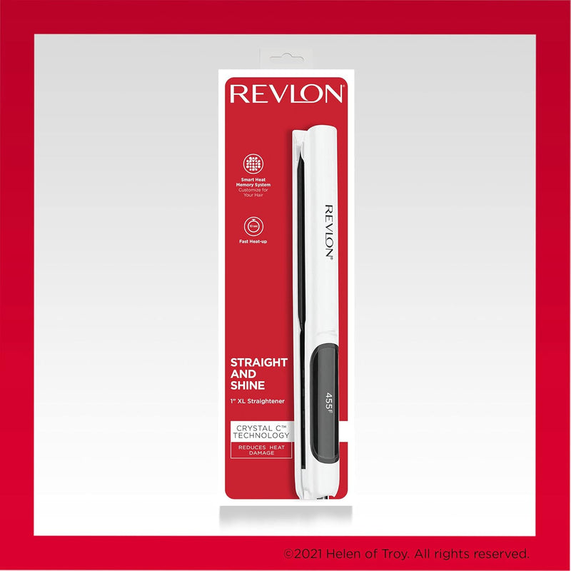 REVLON Crystal C + Ceramic Digital Hair Flat Iron | Long-Lasting Shine and Less Frizz, (1 in) Infinity Warehouse
