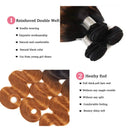 Sakula Brown Ombre Body Wave 100% Human Hair Bundles Brazilian Unprocessed Virgin Remy Hair Extensions with 1B/30 Color (16 16 16 16 inch) Sakula Store