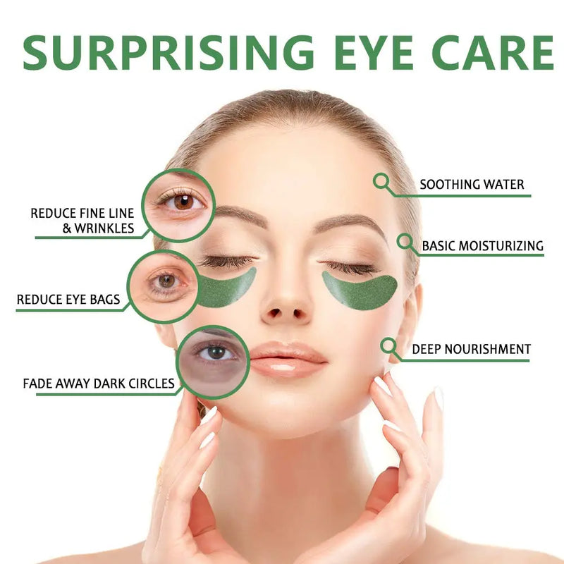 Vanelc Seaweed Crystal Eye Mask, For Dark Circles Under Eye, Under Eye Bags, Natural Eye Mask for Puffy Eyes, Anti-Wrinkle,Deep-Moisturizing, Gel Pads 30 Pairs VANELC