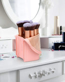 Pink Makeup Brush Holder Makeup Brush Case Organizer Travel Makeup Brush Pouch Stand-up Foldable Portable Makeup Artist Storage Bag for Women (Pink) TANTO
